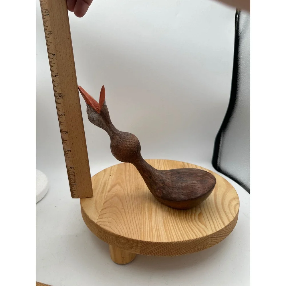 Vtg Golf Club Head Bird Sculpture Folk Art Signed Wood Whimsical Golf Gift OOAK